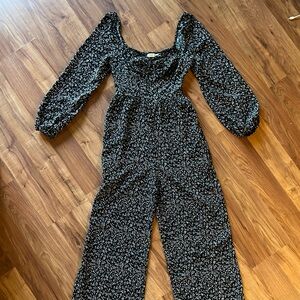 Lush Black and White Patterned Jumpsuit